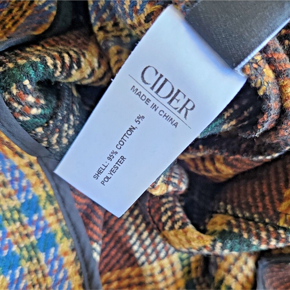 CIDER Brown Tweed Plaid Wide-Leg Bib Jumpsuit Overalls Romper XL Clueless Pocket - Picture 10 of 16